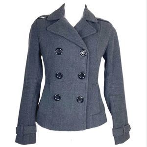 Say What? Wool blend gray double breasted coat jacket Size Small